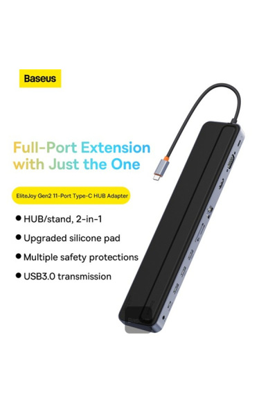 Baseus Elitejoy Gen2 11-Port Type-C Hub Adapter - Dark Grey