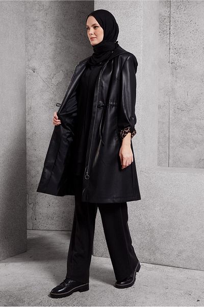 Alvina Suni Leather Trench Coat 10931