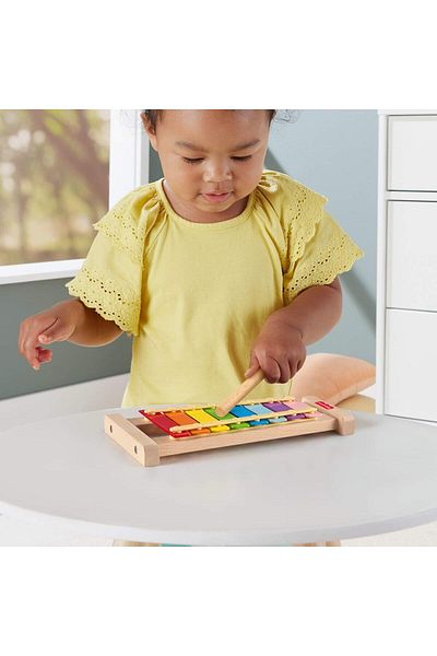 FISHER PRICE ​Fisher-Price Toddler Musical Toy, Wooden Xylophone, 2 Wood Pieces Kids Ages 2+ Years