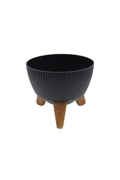 H&S collection Ghiveci elegant cu trei picioare, H&S Collection, culoare negru, diametru 19 cm