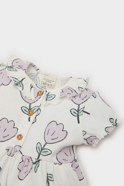 DeFacto New Season Baby Girl Floral Short Sleeve Ribbed Camisole Dress