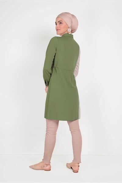 Alvina Cotton Waist with Latch Two Color Tunics 40560