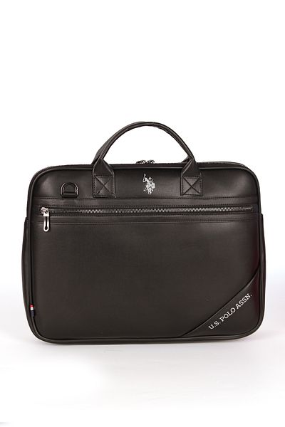 U.S. Polo Assn. US Polo Assn 24586 Веганско кожено куфарче за лаптоп, ЧЕРНО