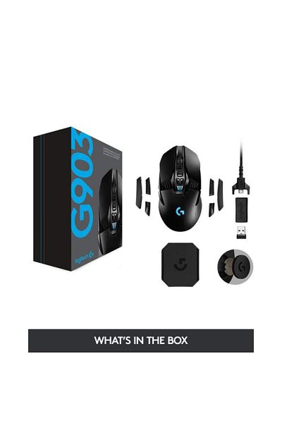 logitech ماوس الألعاب اللاسلكي Logitech G903 Lightspeed - 16000 نقطة في البوصة - أسود