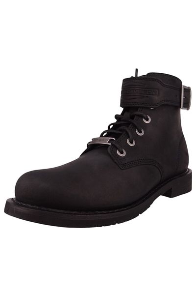 Harley Davidson Herren Bikerboots Stiefel Vntgmoto Short D97311 Schwarz Black Leder