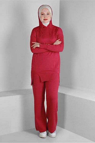 Alvina DOUBLE PANT WITH SLIT DETAILKnitwear Suit 43213