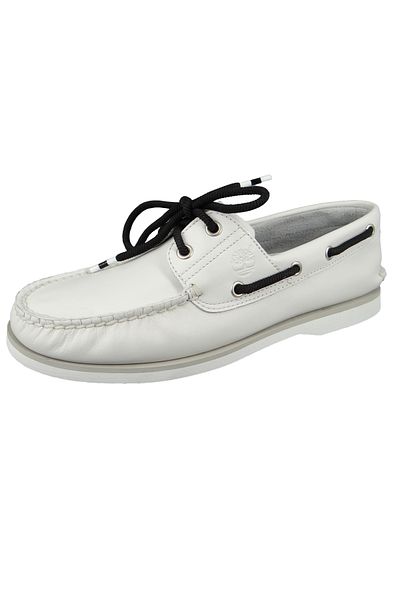 Timberland Herren Elegante Halbschuhe Classic Boat Ca2a87 Tb0a2a87l77 Weiß White Full Grain Leder Mit Eva