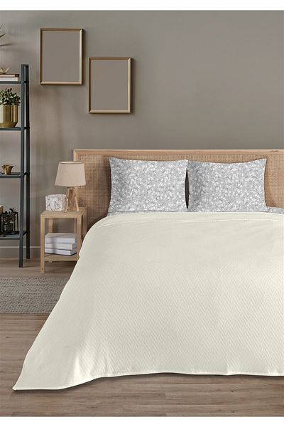 Evim 100% Cotton Doria Cream Double Pique Set 200 X 230 cm