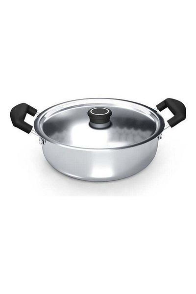 DELICI Stainless Steel Kadai Pan 22cm - Dkp 22b, Heat Resistant Handle & Knob Oven Safe Dishwasher Safe-