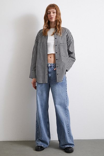 Never more Cotton Plaid Shirt - Black