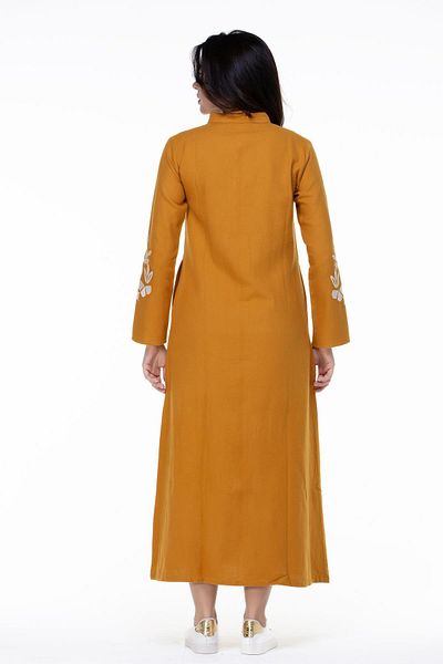 Eliş Şile Bezi Nisa Flannel Φθινοπωρινό και Χειμώνα Ferace Mustard Hrd