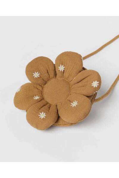 KIYAFET Kahverengi Müslin Papatya Çanta