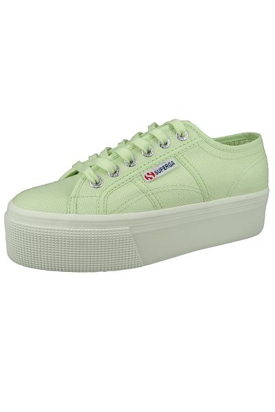 Superga Damen Low Sneaker 2790-COTW LINEA UP AND DOWN Low Top S9111LW Grün AGM Green Primerose-F Avorio Lein