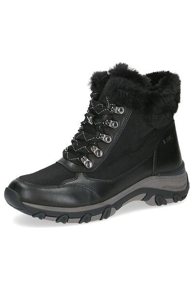 Caprice Damen Elegante Stiefelette Winterschuhe warm gefüttert 9-26223-43 Schwarz 026 Black Nappa Leder und