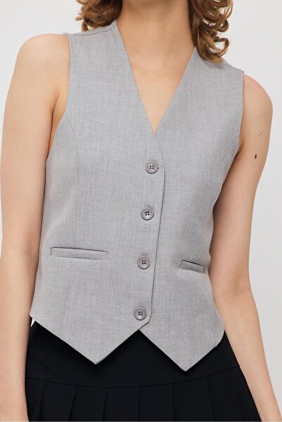 Rays 3953 Waist Belt Detail Vest Light Gray