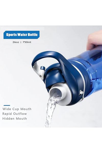COOYA Bike Water Bottle, 750ml, BPA Free,Leak Proof and Lock-key, For Sports Travel(Blue)