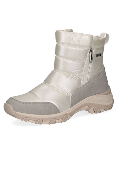 Caprice Damen Elegante Stiefelette Winterschuhe warm gefüttert 9-26436-43 Weiß 132 Pearl Comb Kunstleder mi