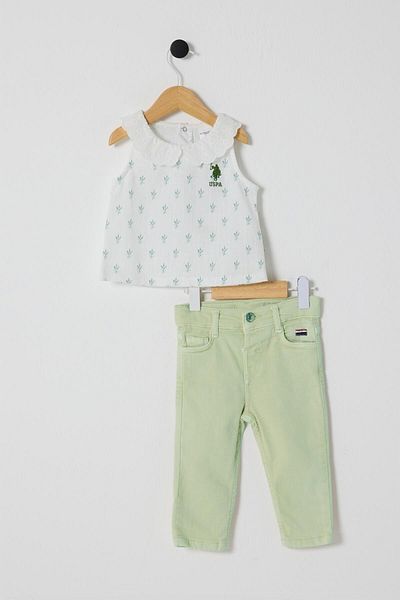 U.S. Polo Assn. Baby Girl White Suit