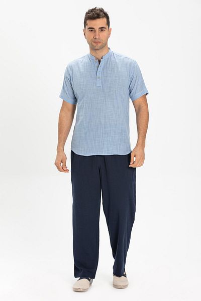 Eliş Şile Bezi Ανδρικό Summer Shalwar - Şile Bezi, Navy Blue Lcvt