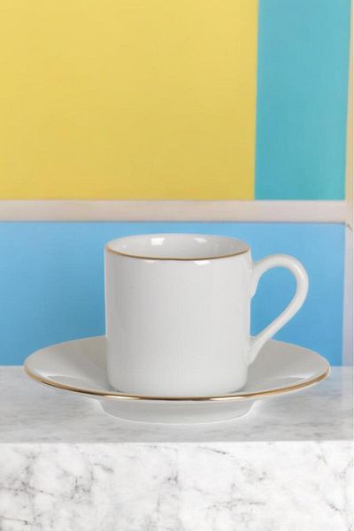 Digithome Dora Turkish Coffee Cup Set for 6 People Gold Gilded 61859