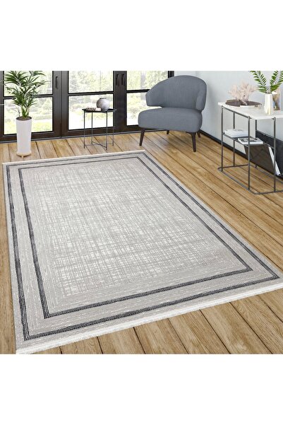 HBC Galata Yumuşak Dokulu Modern Desen Gri Oturma Odası Salon Mutfak Genç Oda...