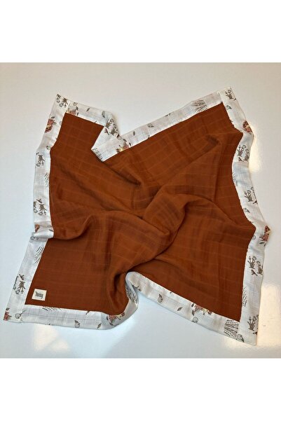 NOİSY TEKSTİL 3 Layer 100% Cotton Multi-Purpose Muslin Cover with Piping Detail 70 X 70 cm