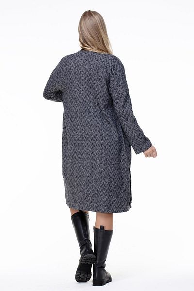 Eliş Şile Bezi Korean Interlock Long Herringbone Pattern Autumn And Winter Jacket Grey Gray