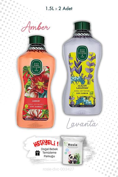 Eyüp Sabri Tuncer Amber and Alacati Lavanda 1.5L Liquid Soap and Rosie