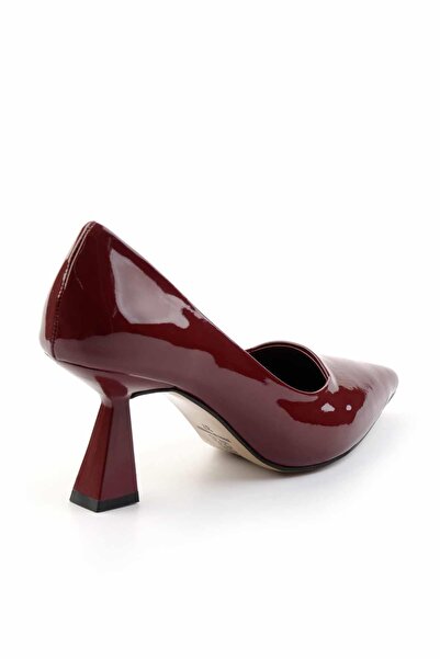 Bambi Bordo Kadın Klasik Topuklu Ayakkabı K01231400008