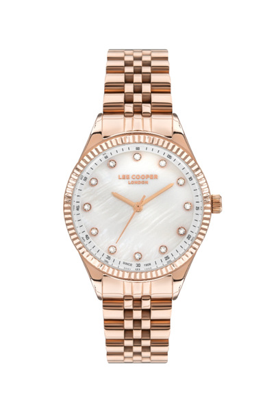 Lee Cooper ساعة لي كوبر النسائية التناظرية بمينا أبيض - LC07310.420