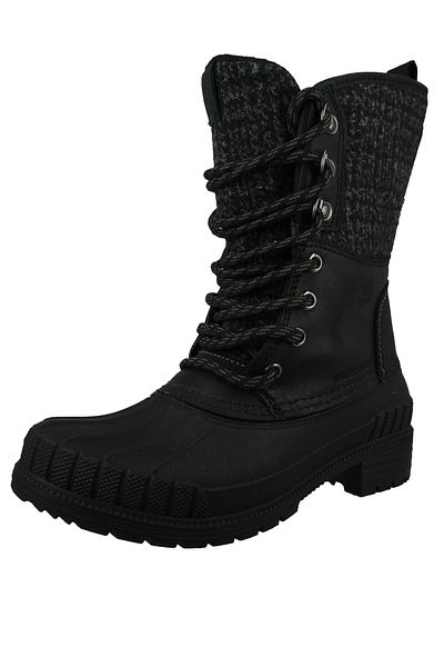 Kamik Damen Winterstiefel Stiefel Winterschuhe Sienna 2 NK2292 Schwarz BK2 Black Leder/Synthetik mit EVA