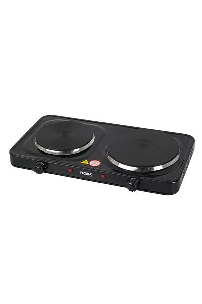 Floria Floria ZLN-2844 electric hob, 44 x 25 x 7 cm, BLACK 2 burners, adjustable thermostat