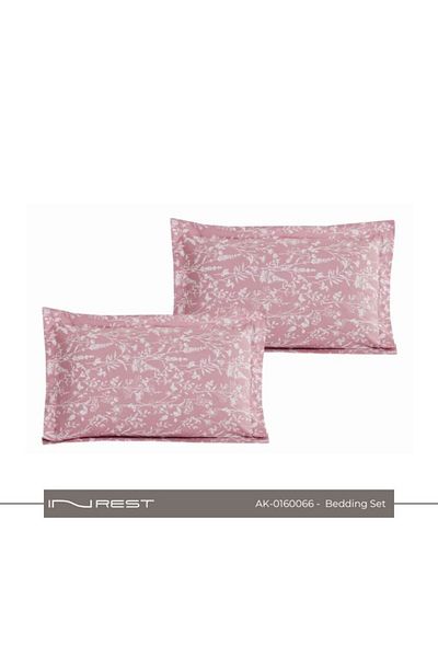 INREST 6-piece Bedding Set – Includes King Comforter (230×250 cm) 100% Cotton Pink