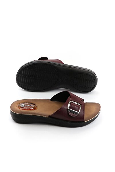 GEZER Women's Burgundy Gel Heel Spur Slippers