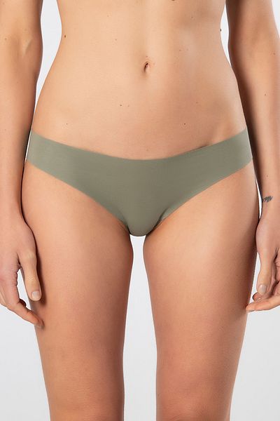 TÜREN 907 Chiloți de bikini din bumbac tăiați cu laser pentru femei, verde
