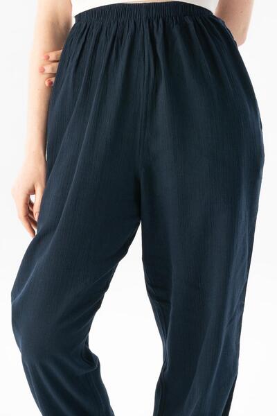 Eliş Şile Bezi Şile Bezi Women's Summer Shalwar Trousers Navy Blue Lcvt
