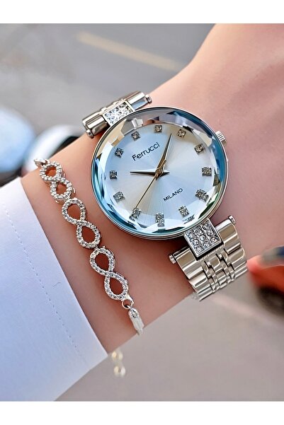 Ferrucci 2 Yıl Garantili Çelik Kordon Kadın Kol Saati Ve Bileklik