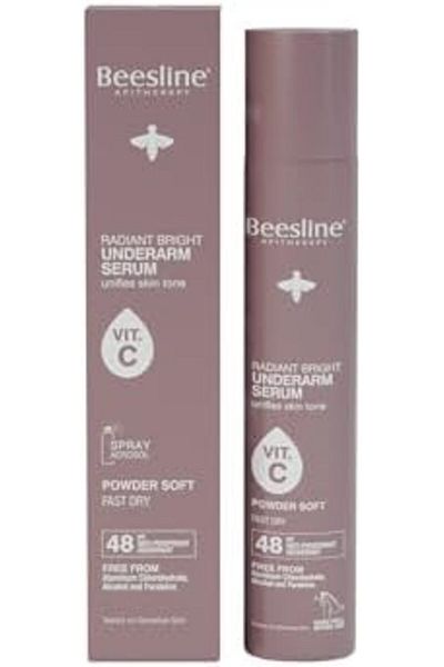 Beesline Beesline Radiant Bright Underarm Serum, Powder Soft, Fast Dry, 48 Hours Anti-Perspirant Deodorant