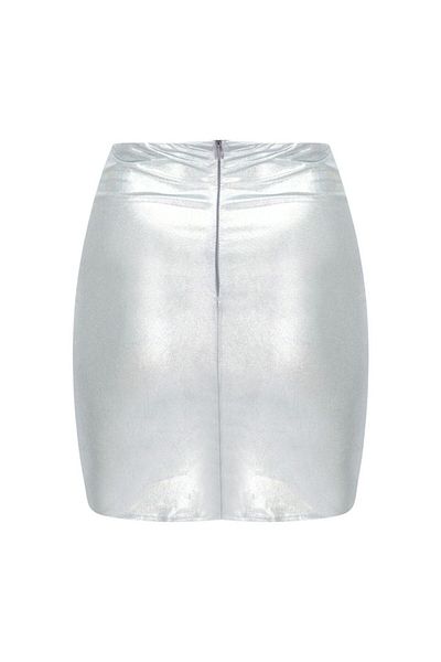 La Sarta Fustă mini Shine Glitter Gri argintiu