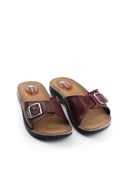 GEZER Women's Burgundy Gel Heel Spur Slippers