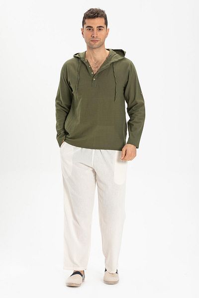 Eliş Şile Bezi Ανδρικό Summer Shalwar - Cream Crème Krm Φόρεμα