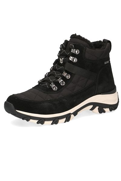 Caprice Damen Elegante Stiefel Winterschuhe warm gefüttert 9-26227-43 Schwarz 019 Black Comb Leder/Syntheti