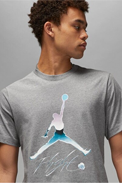 Nike Air Jordan Mj Brand Graphic Crew Men's Gray Sports T-Shirt