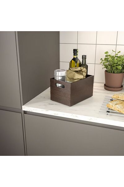 IKEA UPPDATERA Storage Box, Dark Bamboo, 16x24x15 cm – Durable & Stylish Organizer