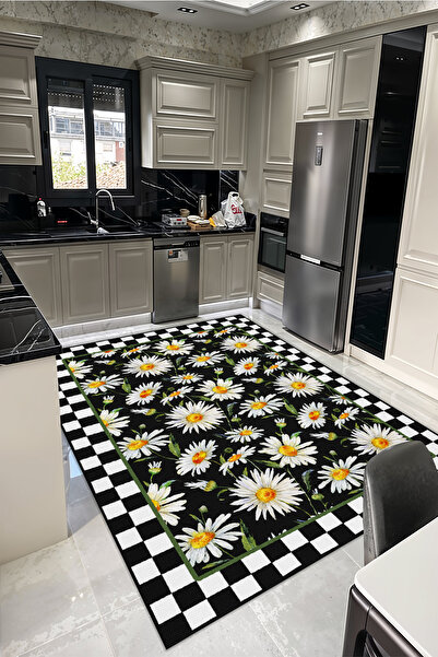 YTR HOME Dijital Baskı Yıkanabilir  Kolay Temizleni Leke Tutmaz Kaymaz Taban ...