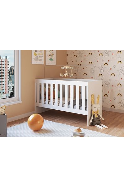 Art In Móveis Modern children's bed for children's bedrooms and home, white color, 132.6*74.9*63