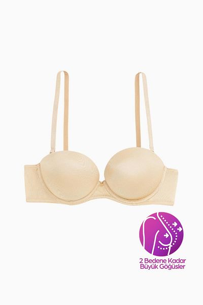 Wonna Στράπλες σουτιέν Olympos - Double Push Up, Extra Filled, Χωρίς Στράπλες - Basic - 2537 - Δέρμα
