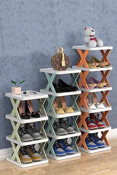 Elefan Plato Model X Organizer, Banyo Rafı, Mutfak Rafı,ayakkabı Rafı Çok Amaçlı Düzenleyici -gri