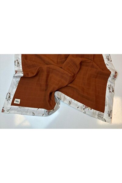 NOİSY TEKSTİL 3 Layer 100% Cotton Multi-Purpose Muslin Cover with Piping Detail 70 X 70 cm