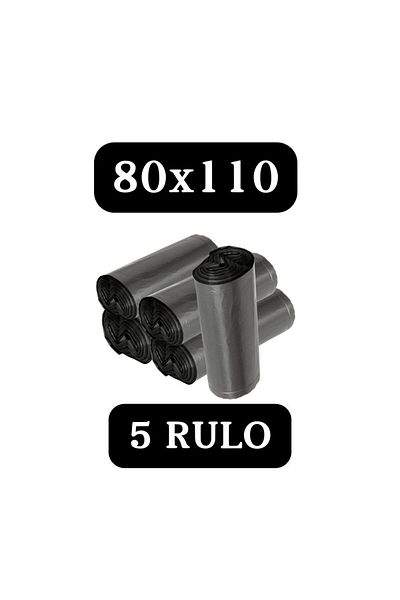 By Cleaner Black Jumbo Size Garbage Bag 5 Rolls 80X110